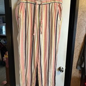 Old Navy Pink and Yellow pants with Elastic Waistband